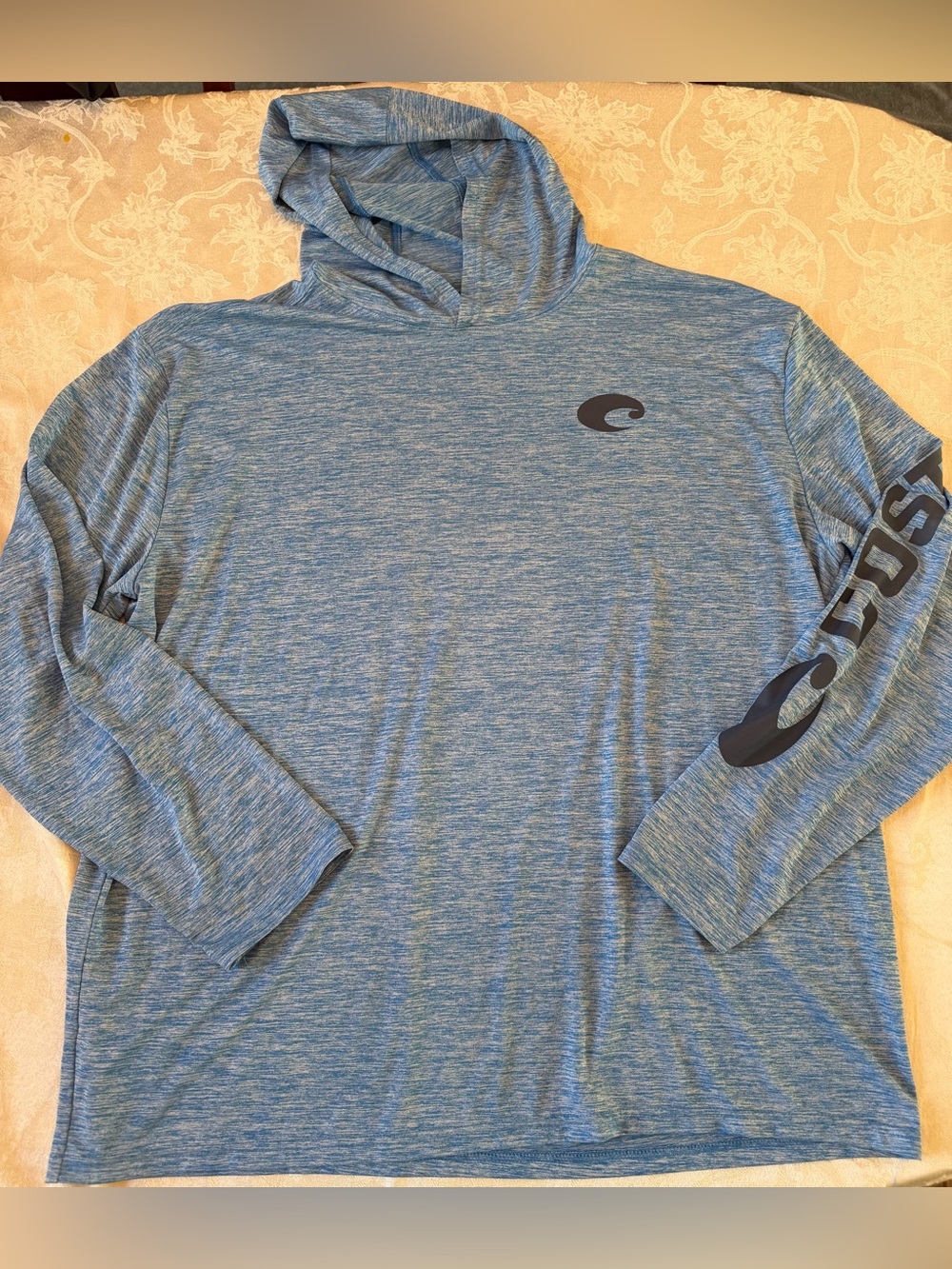 Costa Del Mar Men’s Tech Performance Long Sleeve Hooded Shirt Blue Size XXL